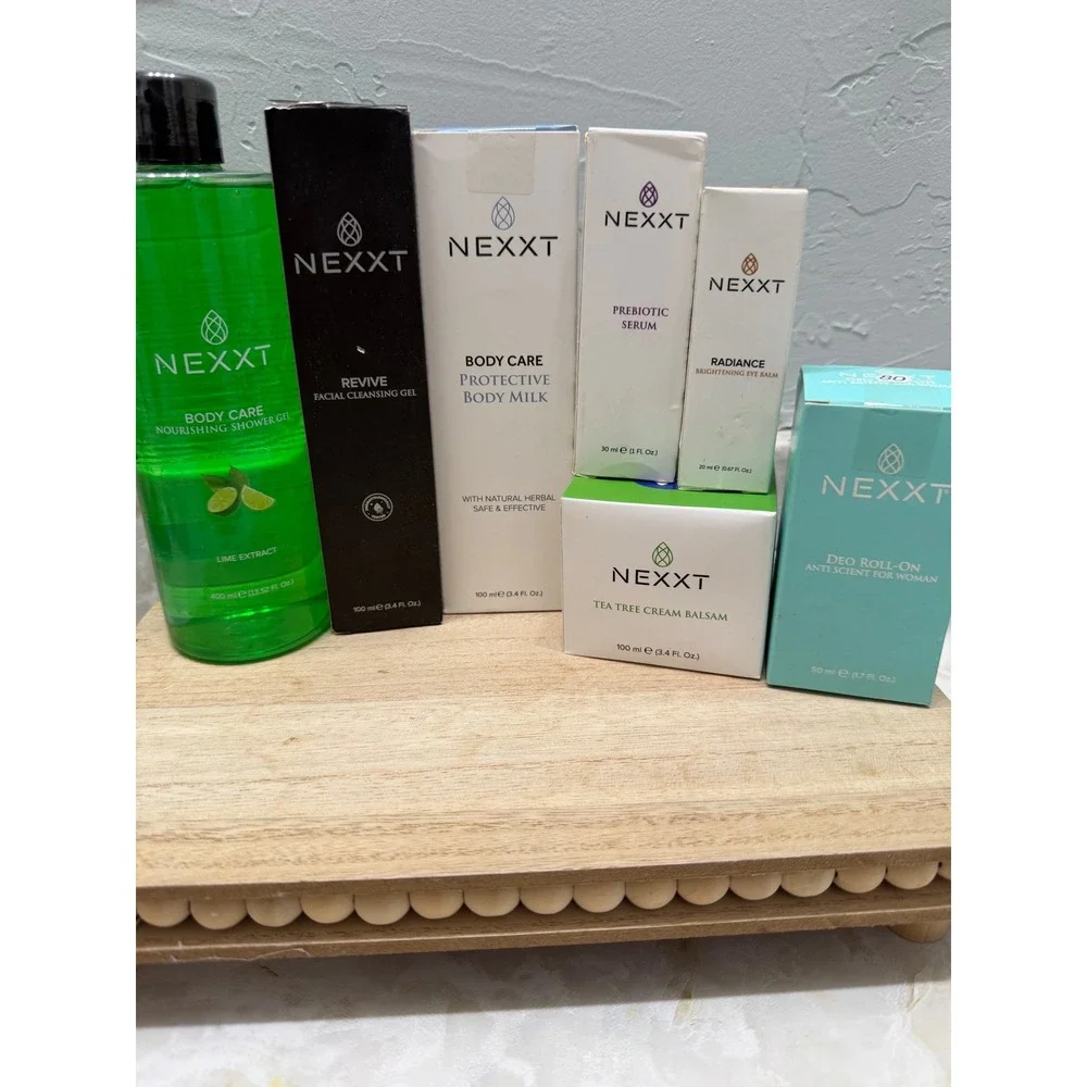 Nexxt 7pc Skincare Body‎ Care Set Shower Gel Serum Eye Balm Tea Tree Cream NEW